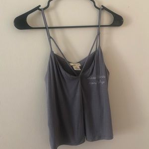 Wet Seal Dark Blue Criss Cross Front Top